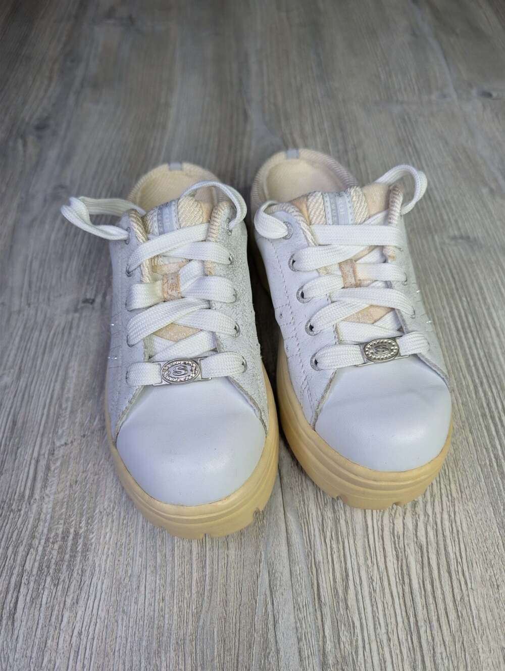 Vintage Skechers Active Platform Mule Slip-on Sneakers White size 8